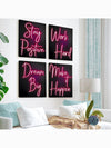 Motivational Red Neon Canvas Wall Art Set - Enhance Your Living Room and Bedroom Decor with Inspiring Prints!