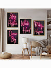 Motivational Red Neon Canvas Wall Art Set - Enhance Your Living Room and Bedroom Decor with Inspiring Prints!