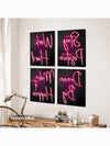 Motivational Red Neon Canvas Wall Art Set - Enhance Your Living Room and Bedroom Decor with Inspiring Prints!