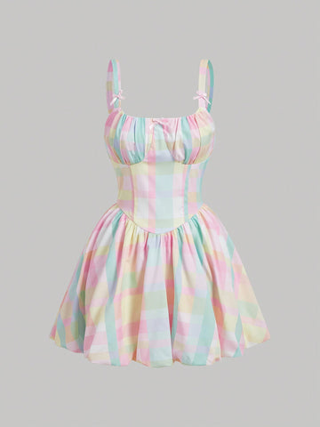 Elevate your fashion game with our Sweet Princess Plaid Cami Dress. Made with quality materials, this dress offers a chic and stylish look perfect for any fashionista. The playful plaid pattern and comfortable cami style make it a versatile piece for any occasion. Embrace your style and stand out in our Sweet Princess Plaid Cami Dress.