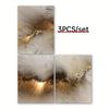 Gorgeous Golden Cloud Canvas Wall Art Set - 3pcs Modern Abstract Paintings for Home or Office Décor