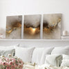 Gorgeous Golden Cloud Canvas Wall Art Set - 3pcs Modern Abstract Paintings for Home or Office Décor