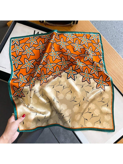 Chic Leaf Printed Silk Scarf: A Versatile and Stylish Accessory for Women
