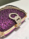 Royal Radiance: Purple Rhinestone Evening Clutch for Elegant Events