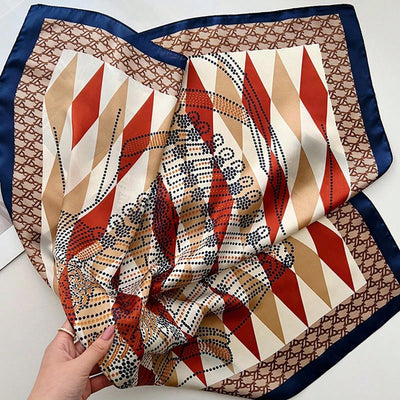 Stylish Geometric Print Bandana: The Versatile Silk Imitation Accessory for Women