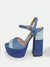 Blue Sky High: Waterproof Platform High Heeled Sandals for Outdoor Women