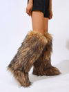 Cozy Chic: Women's Winter Faux Fur Lined Thigh High Snow Boots for Y2K Style