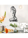 Graceful Kneeling Woman Modern Black Metal Wall Art - Elegant Home Decor Piece for Every Room