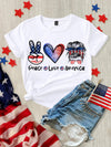 Patriotic Pride: Women's Heart Shaped Hand Gesture Short Sleeve T-Shirt