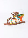 Colorful Rhinestone Infused Outdoor Flat Sandals - A Stunning Choice for Women