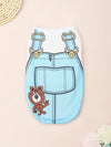 Adorable Polyester Cartoon Printed Pet Vest for Teddy and Bichon