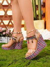 Colorful Platform Beaded Sandals: Summer Style Must-Have