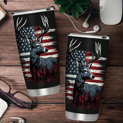 USA Flag Hunting Stainless Steel Tumbler: Perfect Father's Day Gift for Dad