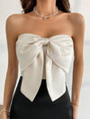 Chic Color Block Bow Knot Strapless Dress – Perfect for Graduation & Summer Parties!