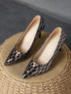 Retro Elegance: Women's Brown Pointed Toe High Heels Pumps - Comfortable and Stylish Single Shoes