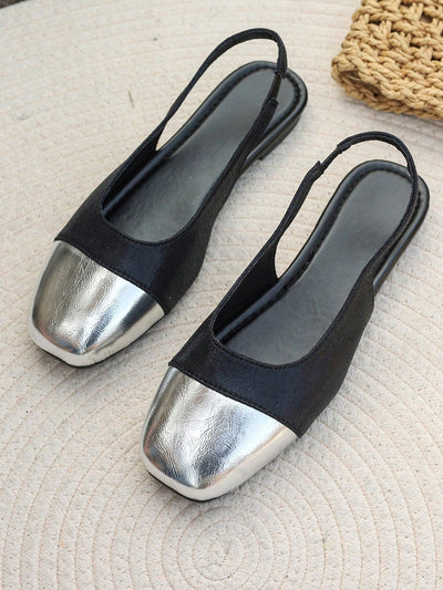 Classic French Style Pointed Toe Ballet Shoes with Back Strap - Perfect for Skirts or Jeans!