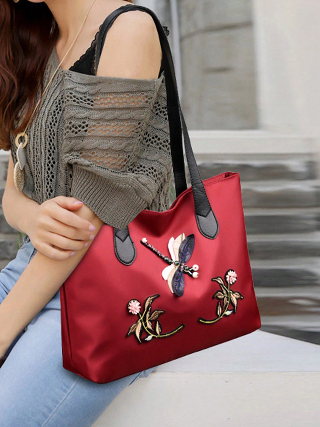 Elevate your everyday style with our Chic and Spacious Solid Color Embroidery Handbag. Crafted with high-quality materials, this handbag offers both fashion and functionality. Its spacious design allows you to carry all your essentials, while the solid color and embroidery add a touch of elegance. Perfect for any occasion, this handbag is an essential addition to your wardrobe.