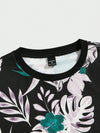 Stylish All-Over Printed Knitted Short Sleeve T-Shirt for Summer Casual Wear