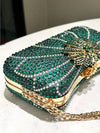 Elegant Dark Green Rhinestone Clutch: The Perfect Accessory for Evening Events and Special Occasions