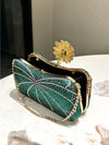 Elegant Dark Green Rhinestone Clutch: The Perfect Accessory for Evening Events and Special Occasions