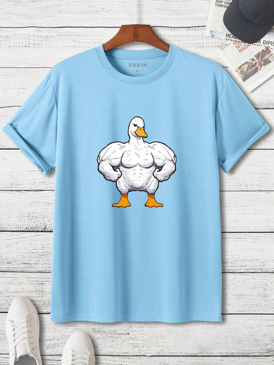 Summer Fun: Men's Casual Cartoon Printed Short Sleeve T-Shirt