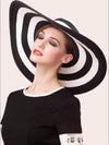 Stay Stylish and Protected with Our Black and White Striped Foldable Sun Hat