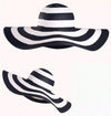 Stay Stylish and Protected with Our Black and White Striped Foldable Sun Hat