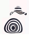 Stay Stylish and Protected with Our Black and White Striped Foldable Sun Hat