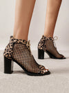 Stylish Leopard Print High Heels Sandals: Roman Style Design for Plus Size Fashion Shows