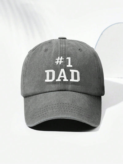 Vintage Baseball Cap: 1 Dad Letter Embroidery - Adjustable, Fashionable, and Suitable for Outdoor and Daily Wear