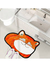 Adorable Cartoon Sleeping Cat Shaped Bathtub Mat - Quick Drying Bathroom Floor Rug with Anti-Slip Rubber Backing