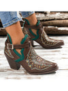 Punk Chic: Embroidered Western Ankle Boots for Trendsetting Women