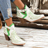 Punk Chic: Embroidered Western Ankle Boots for Trendsetting Women