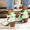 Punk Chic: Embroidered Western Ankle Boots for Trendsetting Women