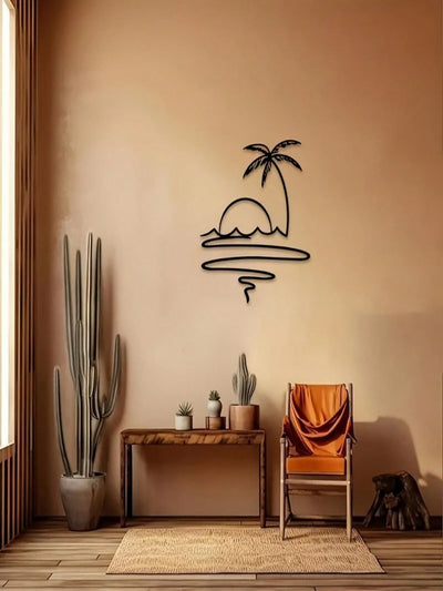 Sunrise and Ocean Metal Wall Art: A Vintage Tropical Paradise