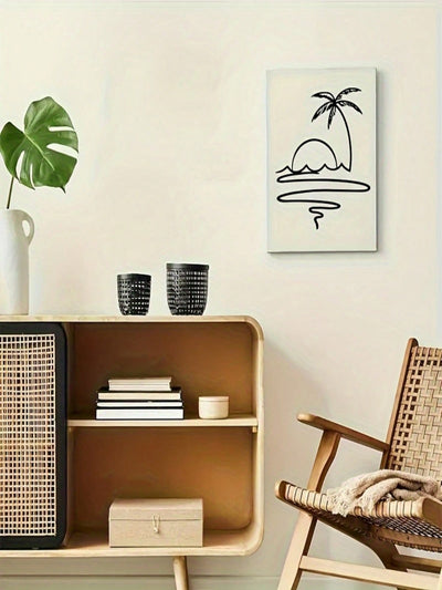 Sunrise and Ocean Metal Wall Art: A Vintage Tropical Paradise