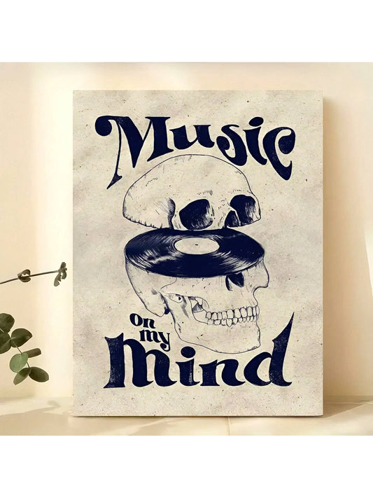 Get ready to rock with our Vintage Music Skull Poster! This unique piece of wall art is perfect for any music lover. With its vintage design and striking skull imagery, it adds a touch of edginess and style to any room. Show off your love for music in a bold and artistic way.
