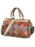 Blooming Leather Boston Bag: Handmade Floral Colorblock Tote for Women