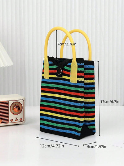 Striped Knit Lightweight Ladies Handbag: Your Perfect Companion for All Seasons