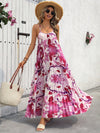 Tropical Blooms: Summer Maxi Dress with Spaghetti Straps