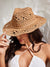 Vacation Ready: Women's Western Style Straw Cowboy Hat for Picnics and Beach Days