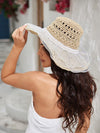 Summer Chic: Women's Ruffled Lace Detail Weaved Hat for Picnic & Beach Vacation