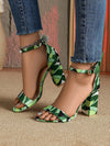 Luxe Leaf and Flower Detailed Ankle Strap Sandals: Elevate Your Style Game