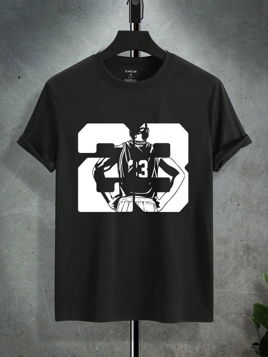 Men's Summer Basketball Player Graphic Tee: Number 23 Edition