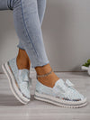 Sparkling Butterflies: Rhinestone Casual Shoes for Women with Flower Embroidery