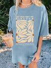 Palm Paradise: Loose Fit Summer T-Shirt with Wave Print