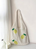Introducing the Refreshing Lemon Beach Style Knitted Tote Bag, the perfect accessory for your next beach day. Made for women who appreciate both fashion and functionality, this tote bag is designed with a refreshing lemon print and knitted for a unique look. Its spacious interior and durable construction make it the ideal bag for carrying all your beach essentials.