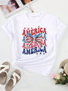 Independence Day Chic: Women's Summer Printed Casual T-Shirt