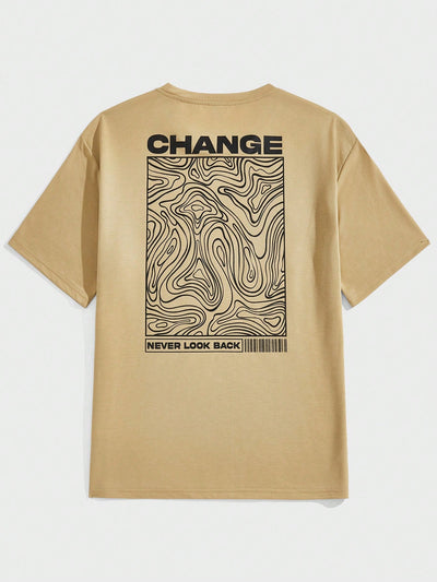 Men's "Change" Letter Graphic Tshirt: Elevate Your Street Style