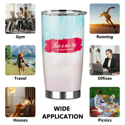 20oz Fashionable Stainless Steel Tumbler with Lid - Perfect Gift for Loved Ones